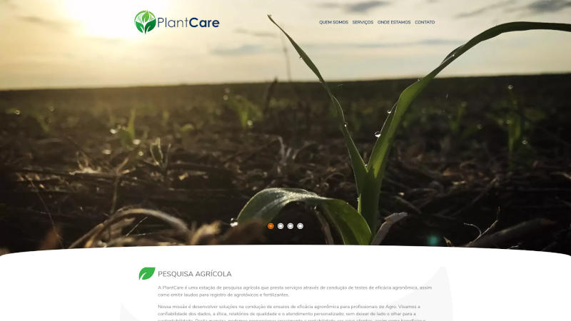 Plantcare website screenshot